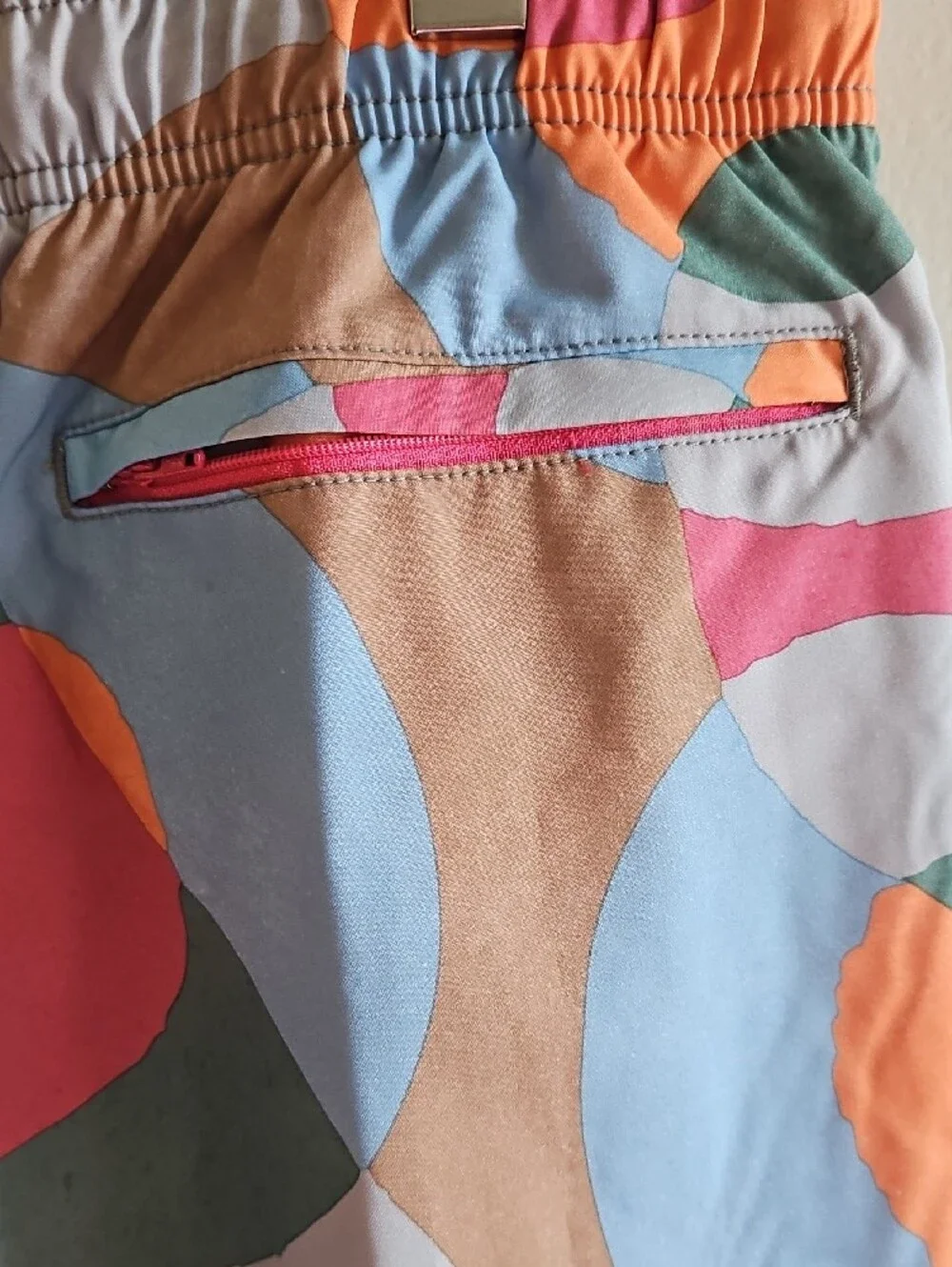 Speedo Men’s Multicolor Abstract Swim Trunks - Pink, Orange, Blue XL